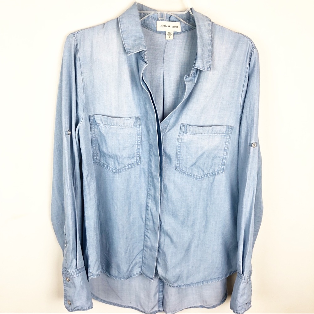 Anthropologie Denim Blue Button-Down Shirt